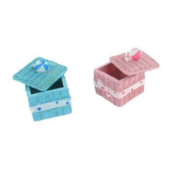 Caixinha de Armazenamento Decorativa - Rosa/Azul (2 un.)