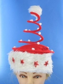 BULK DEAL - GORRO DE NATAL ESPIRAL LUXO C/ ESTRELA LUMINOSA (120 un.)