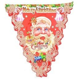 Bandeirinhas de Natal Pai Natal (10 un.)