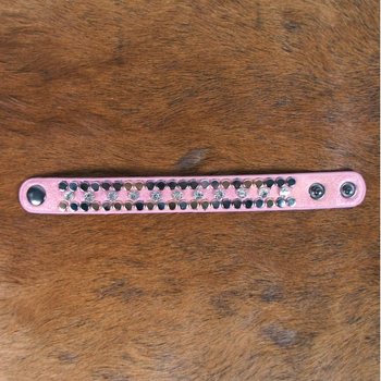 Pulseira Ibiza Rosa com Tachas e Strass (1 un)