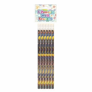 Conjunto de 6 Lápis e Borrachas Super-Heróis - Expositor (24 conjuntos)