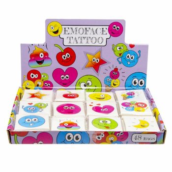 Tatuagens Temporárias Smiley - Expositor 48 Packs