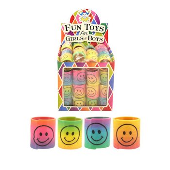 MINI MOLAS ESPIRAIS SMILEY Ø3.5 CM EM EXPOSITOR (60 un.)