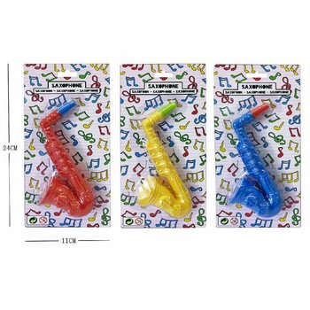 Saxofone de Brinquedo - 16 cm - Cores Sortidas - Pack de 12 em Cart&atilde;o