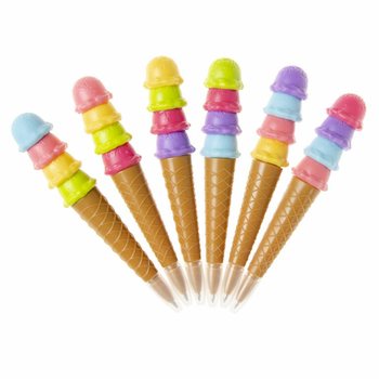 Caneta Esferogr&aacute;fica de Cone de Gelado em Expositor (24 un.)