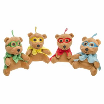 Urso de Peluche Super-herói - 13 cm - Cores Sortidas (12 unid)