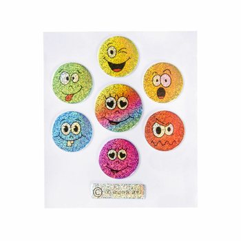 AUTOCOLANTES COM GLITTER - MODELO: SMILEY (100 un.)
