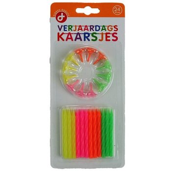 CONJUNTO DE VELAS DE ANIVERSÁRIO, Inclui: 24 Velas com suportes