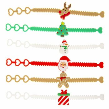 Pulseiras de Natal em silicone para crianças (12 unidades)