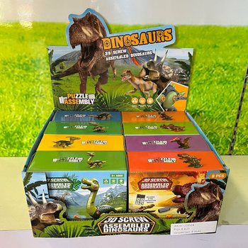 Kit de Constru&ccedil;&atilde;o de Dinossauro 3D em Caixa de Presente - Display (8 unid.)