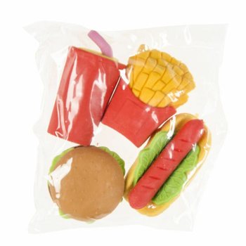 Conjunto de 4 Borrachas Fast Food (Caixa de Exibi&ccedil;&atilde;o 12x)