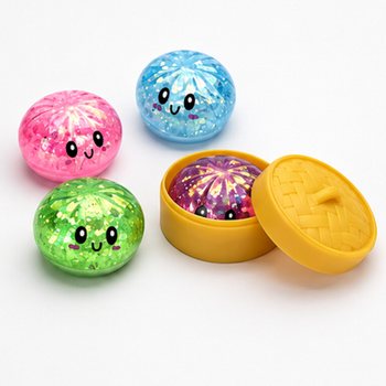 RAGE - Squishy Dumplings de Glitter PEQUENO (5.5 x 5.5 x 3 cm) - Viral 2026 Fidget Toy (24 un.)