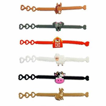 Pulseiras de silicone para crianças Animais da Quinta (12 unidades)