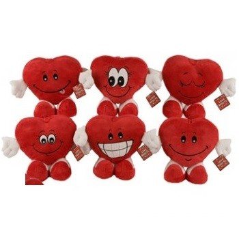 Corações de pelúcia com mãos e pés (6 un.)