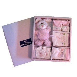 Conjunto de presente de nascimento de 5 peças BABY BOW - Menina