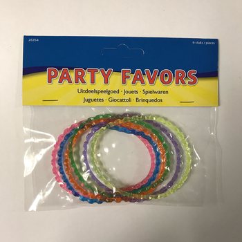 6 Pulseiras Frisadas em Cores Vivas (Pack de 6)