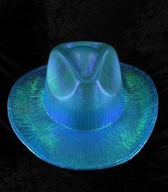 CHAPÉU DE COWBOY COM GLITTER - AZUL (6 un.)