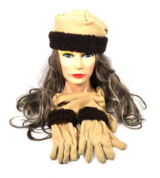 Conjunto de micro-polar de 3 peças bege