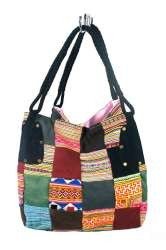 Mala Patchwork Grande B-Fair Preta - Feita à Mão (1 un.)