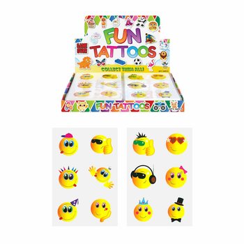 Tatuagens Divertidas Smiley em Expositor (96 unid)