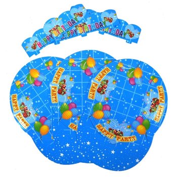 6 CHAP&Eacute;US DE ANIVERS&Aacute;RIO ESPIRAL EM SACO (6 un.)