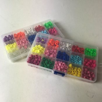 Conjunto de missangas em caixa de arrumação - Mix de cores (12 un.)