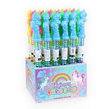 Tubo de Bolhas de Sabão Gigante 35 cm - Unicórnio em Display (24 un.)