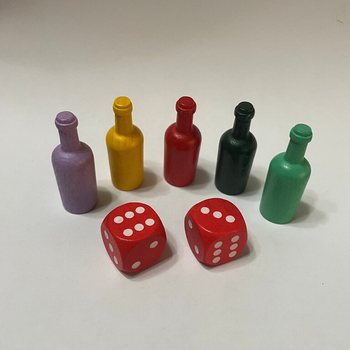 Conjunto Crie o Seu Próprio Jogo de Tabuleiro - 5 Peões + 2 Dados (100 un)