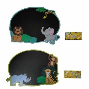 Quadro Negro Animais Selvagens com Gizes - Expositor 24 un.