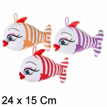 Peixe de Peluche Alegre com Lábios Grandes - 24 cm - Mix (12 un.)