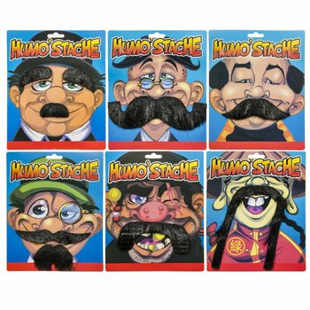 Bigodes Falsos Autocolantes Divertidos em Cartão (24 un.)