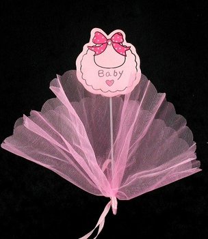 Espeto decorativo de tecido - Rosa Beb&eacute; (12 unid.)