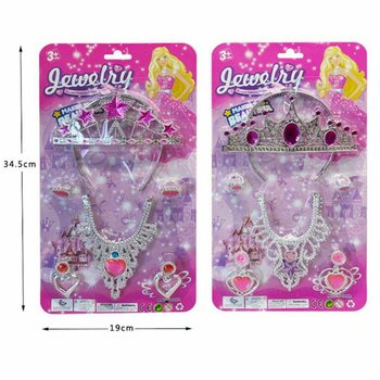 SET DE BELEZA DE PRINCESA COM TIARA, BRINCOS, COLAR E AN&Eacute;IS