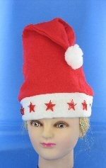 GORRO DE NATAL com ESTRELAS LUMINOSAS (9 un)