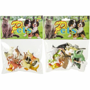 Conjunto de 12 Figuras de Brincar C&atilde;es e Gatos