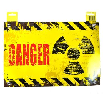 PLACA DECORATIVA PARA PORTA - "DANGER" / "KEEP OUT" (12 un.)