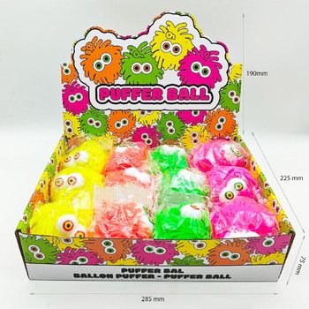 BOLA PUFFER COM OLHOS - 10CM - EM DISPLAY (12 un.)