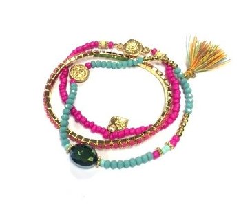 Pulseira Elástica de 3 Voltas Estilo Ibiza (1 un.)