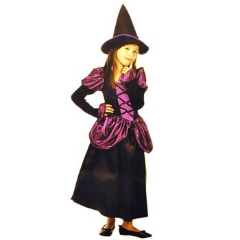 FATO DE BRUXA PRETO/ROXO PARA CRIANÇAS - TAMANHO M
