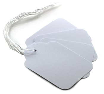 Etiqueta branca para joalharia com elástico - 1,5x2,4 cm (100 un)
