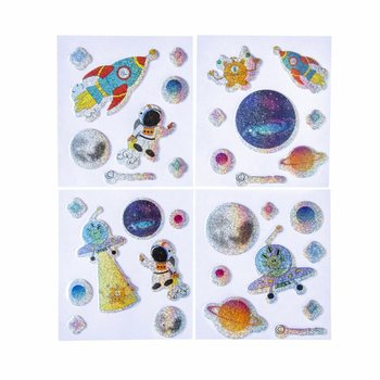 AUTOCOLANTES BRILHANTES GLITTER - MODELO: ESPAÇO (100 un.)