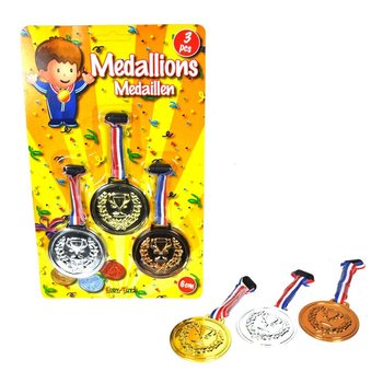 Conj. de 3 medalhas em cart&atilde;o (12 un.)