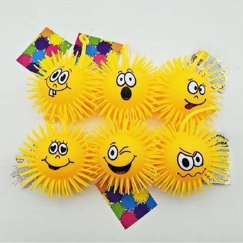 BOLA PUFFER COM CARA EMO&Ccedil;&Atilde;O - 10CM - EM DISPLAY (12 un.)