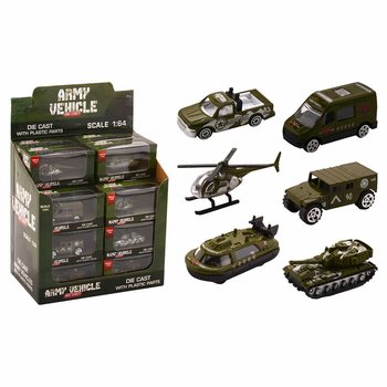 VEÍCULOS MILITARES EM DIE-CAST - ESCALA 1:64 EM DISPLAY (24 ud.)