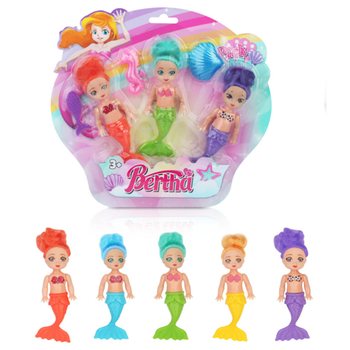 Conjunto de 3 Bonecas Sereia em Cartão (6 sets)