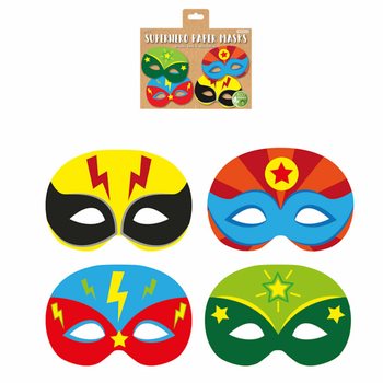 ECO FRIENDLY - MÁSCARAS DE PAPEL DE SUPER-HERÓIS (Pack de 12)