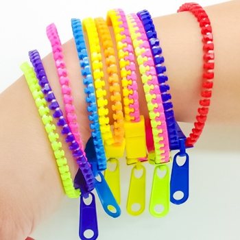 Pulseiras com Fecho de Correr (Zipper) - 48 un.