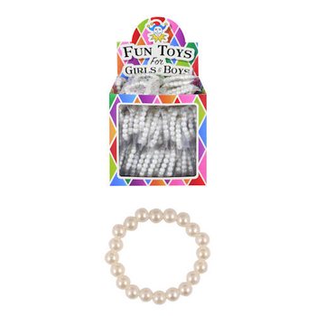PULSEIRAS INFANTIS BRANCO PÉROLA EM EXPOSITOR (120 un.)