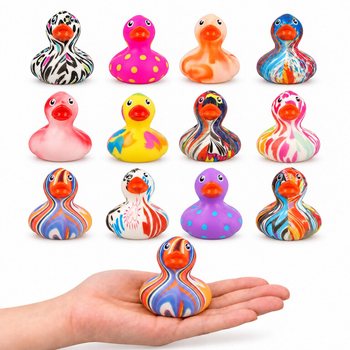 PATINHOS DE BANHO COLORIDOS MIX - CORES SORTIDAS - DIM: 5.6x5x5.7 cm (12 un.)