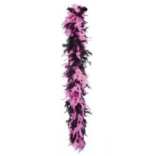 Boa de Penas Preto/Rosa para Princesas 180 cm (6 un.)